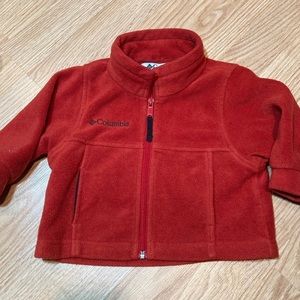 Columbia Fleece Jacket Full Zip Red Infant Toddler Warm Cozy‎ 18 months